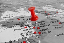 Карта Ближнего Востока без Израиля