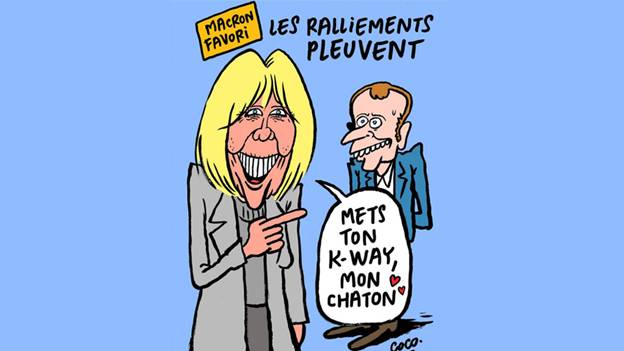 Charlie Hebdo выпустил карикатуру на кандидата в президенты Франции Макрона и его жену
